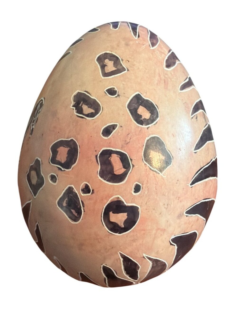 Soapstone Hand Carved Egg Soapstone Zebra Stripes Spots Safari 2.5" Kenya - Picture 2 of 5